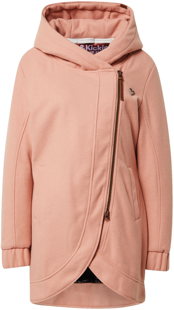 alife & kickin Prechodný kabát  hnedá / svetloružová