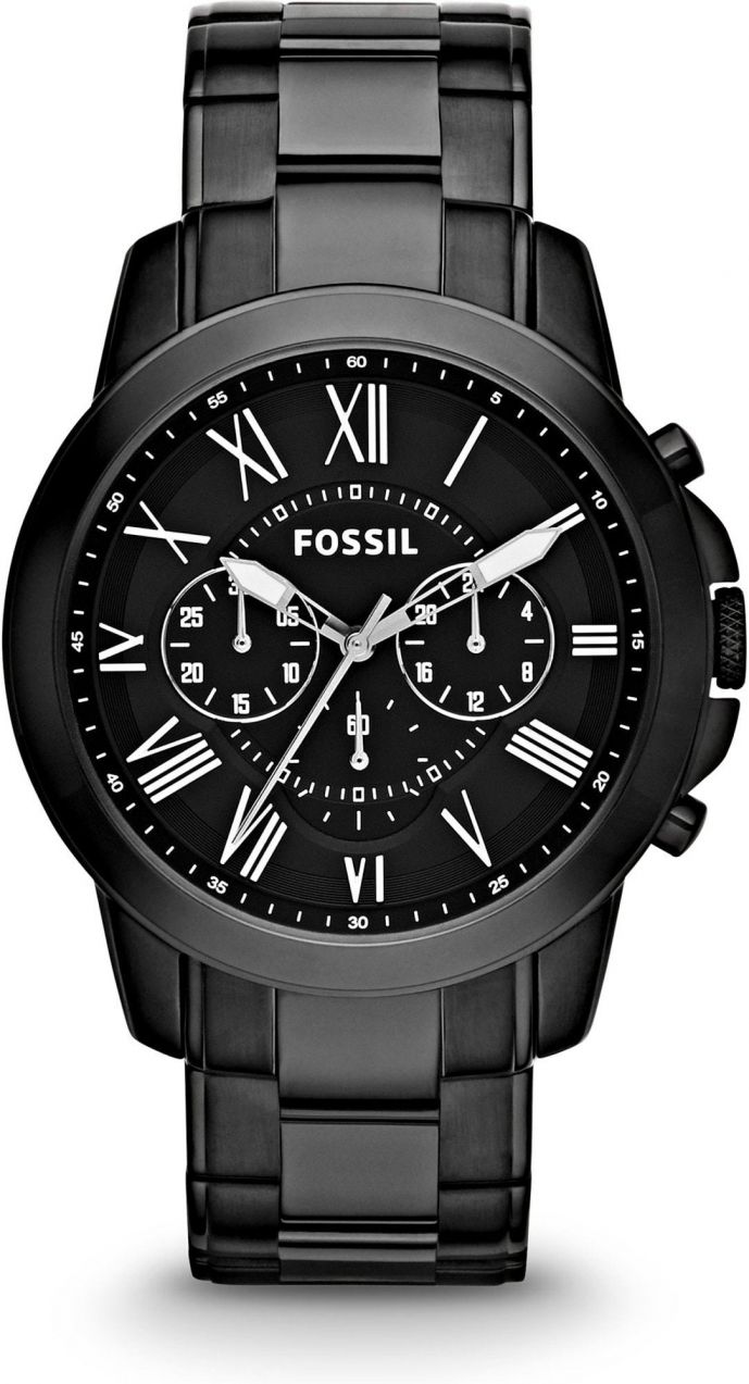 FOSSIL Analógové hodinky 'Grant'  čierna / biela