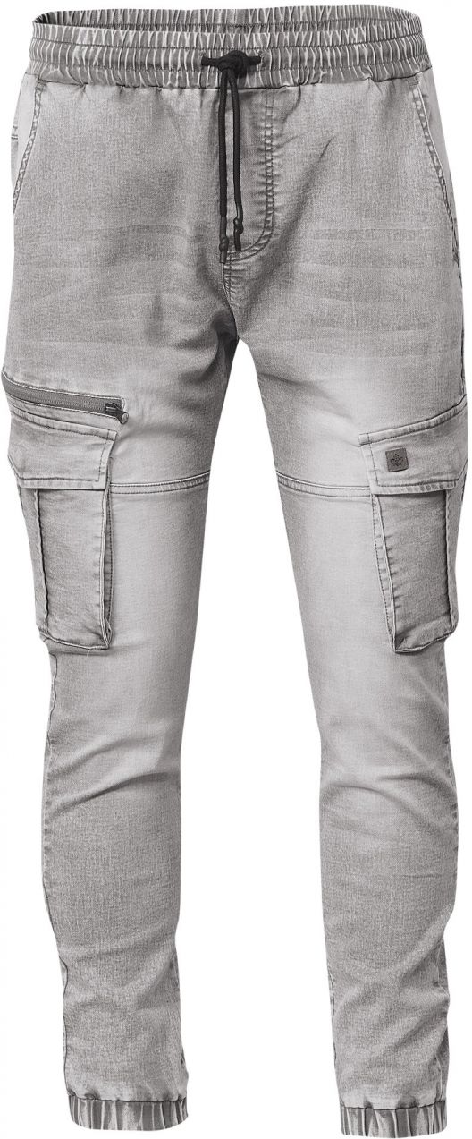 KOROSHI Rifľové kapsáče  sivý denim