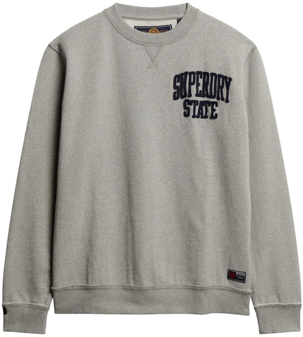 Superdry Mikina  námornícka modrá / sivá melírovaná