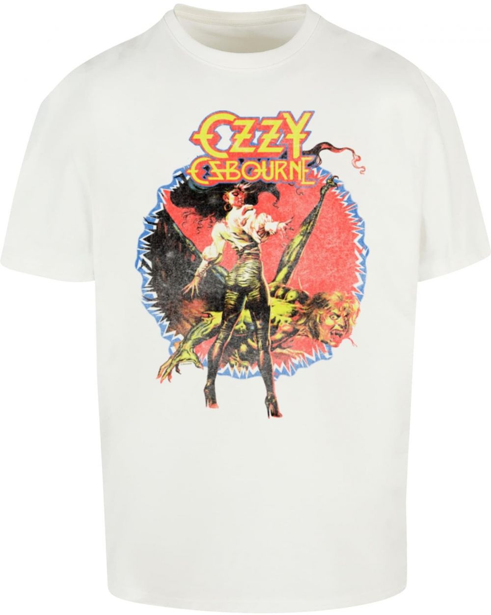 Merchcode Tričko 'Ozzy Osbourne - Ultimate Sin Tour'  svetlomodrá / melónová / čierna / biela