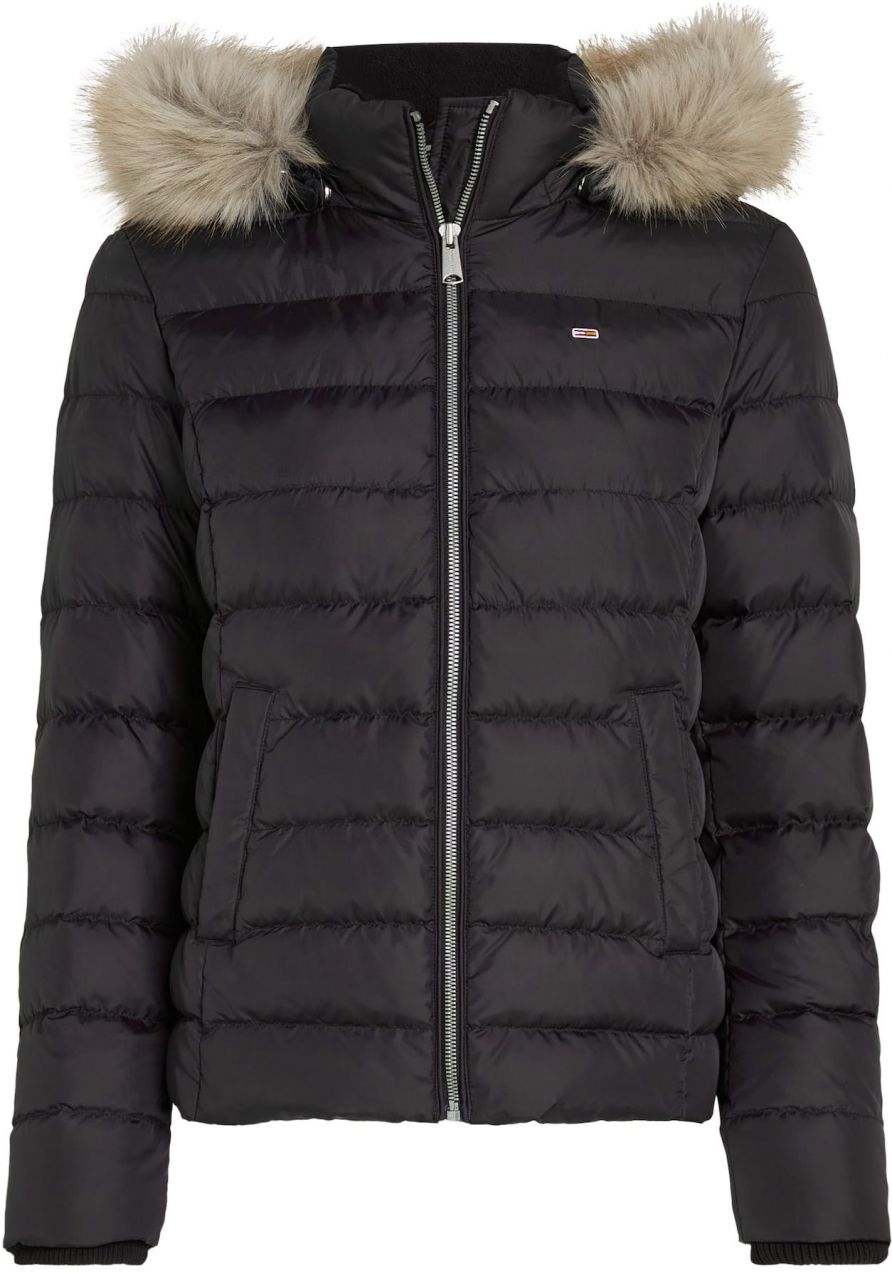 Tommy Jeans Zimná bunda  béžová / svetlosivá / čierna