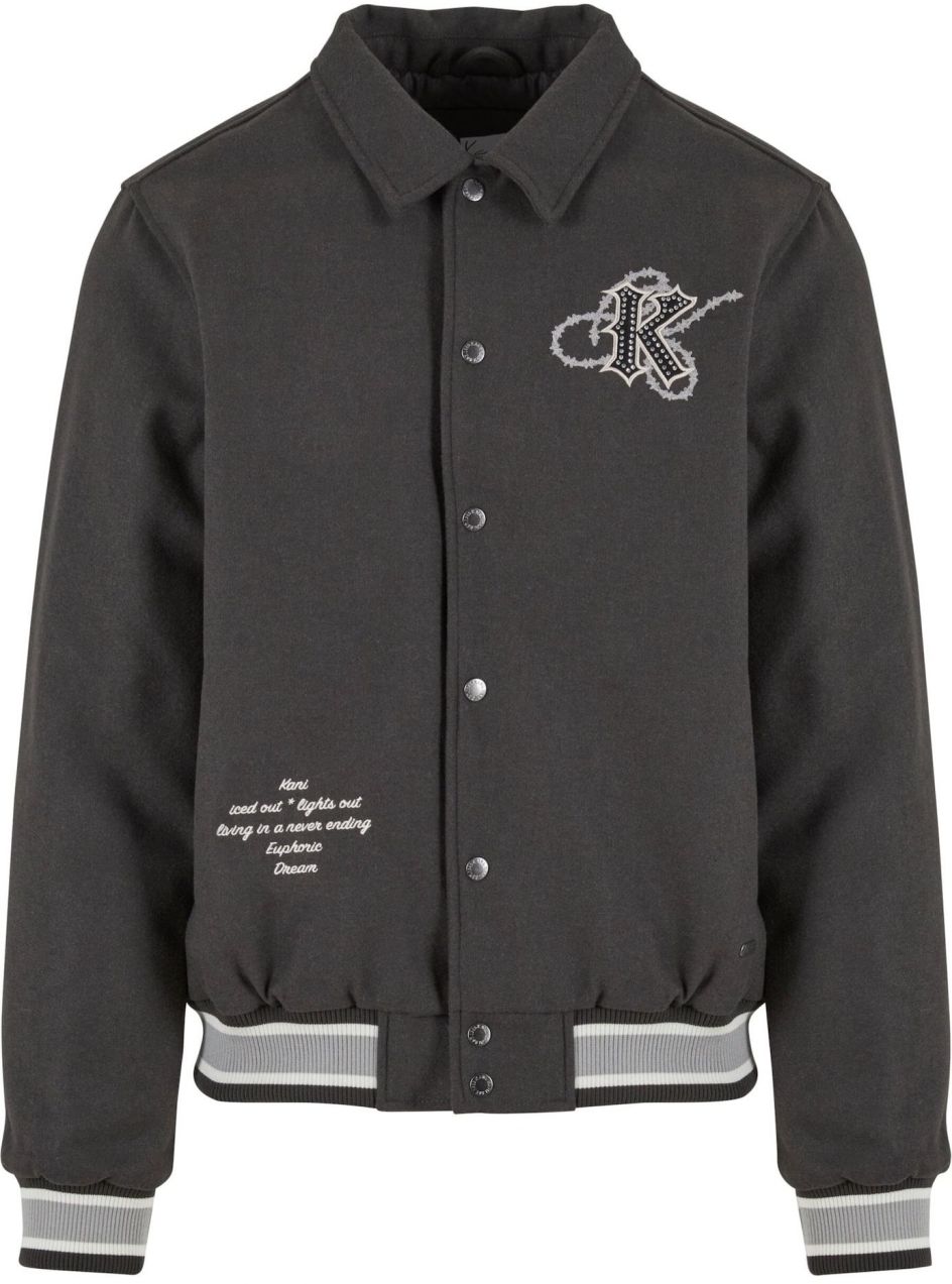 Karl Kani Prechodná bunda  svetlosivá / čierna / biela