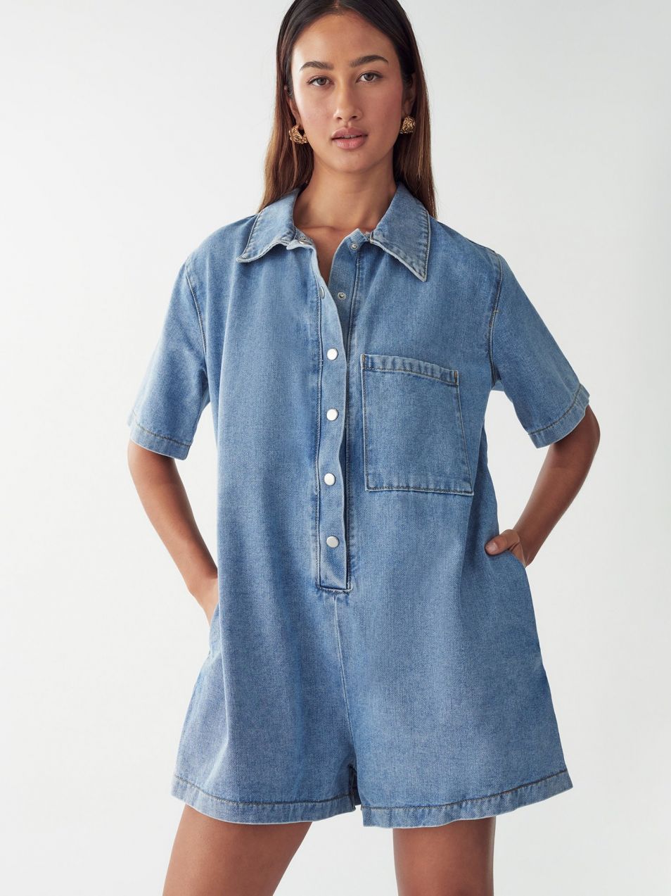 St MRLO Overal 'DENIM PLAYSUIT'  modrá denim