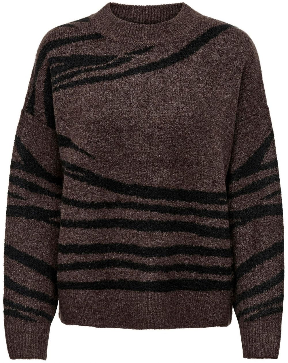 JDY Sveter 'JDYLincon'  hnedá melírovaná / čierna