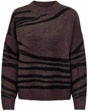 JDY Sveter 'JDYLincon'  hnedá melírovaná / čierna