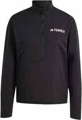 ADIDAS TERREX Funkčné tričko 'Multi Climacool 1/2 Zip Long Sleeve'  čierna / biela