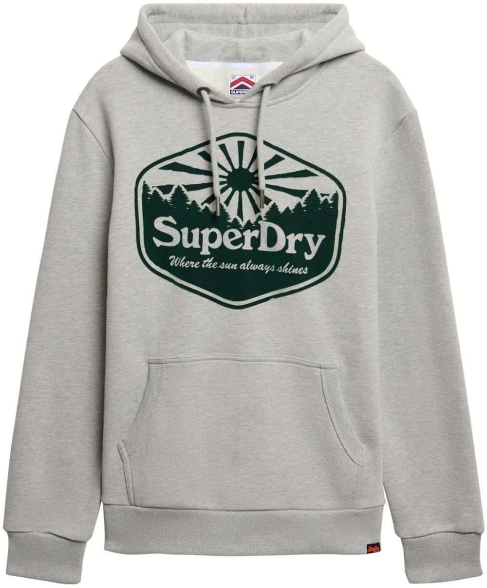 Superdry Mikina 'Sun'  sivá melírovaná / jedľová