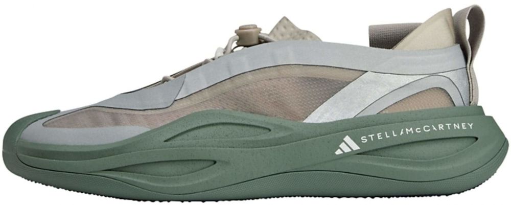 ADIDAS BY STELLA MCCARTNEY Športová obuv 'Sportswear Low Ground'  béžová / striebornosivá / tmavozelená