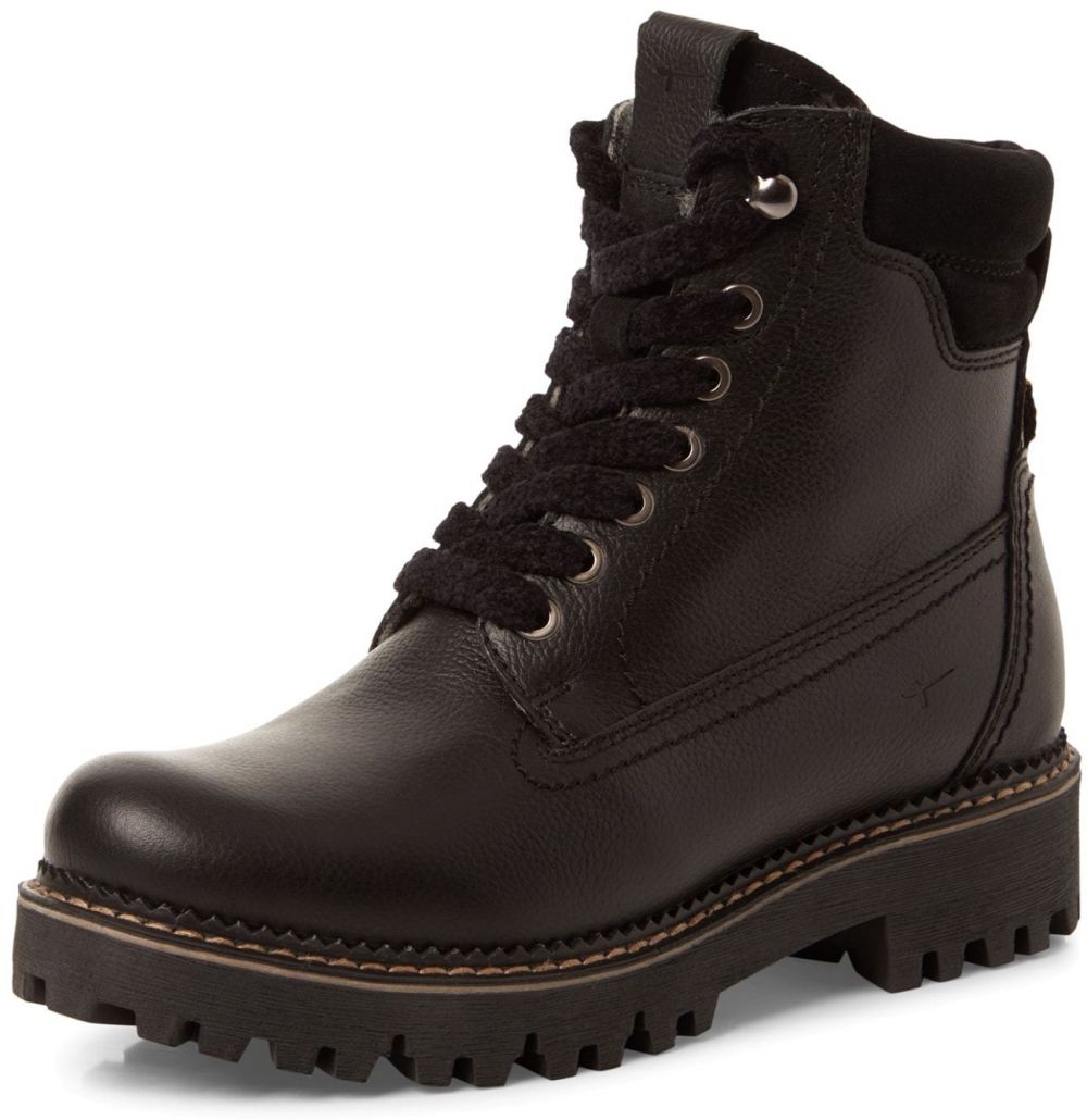 Tamaris Šnurovacie členkové čižmy  čierna