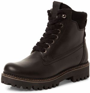 Tamaris Šnurovacie členkové čižmy  čierna