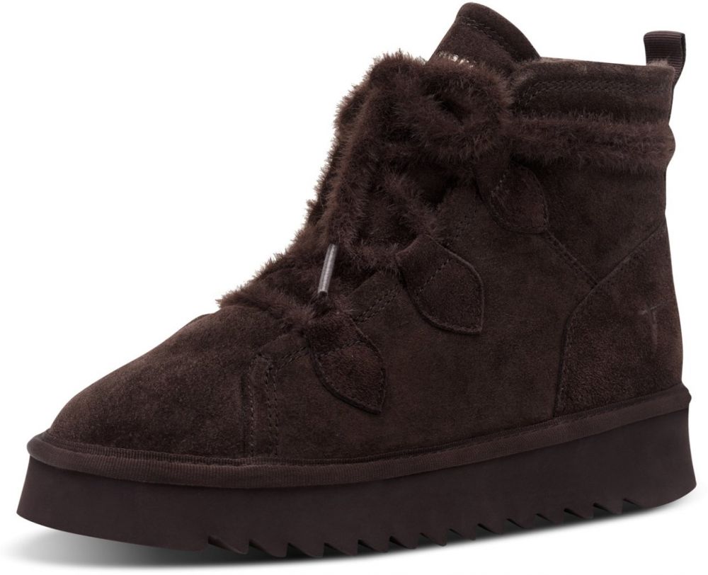 Tamaris Šnurovacie členkové čižmy  čokoládová