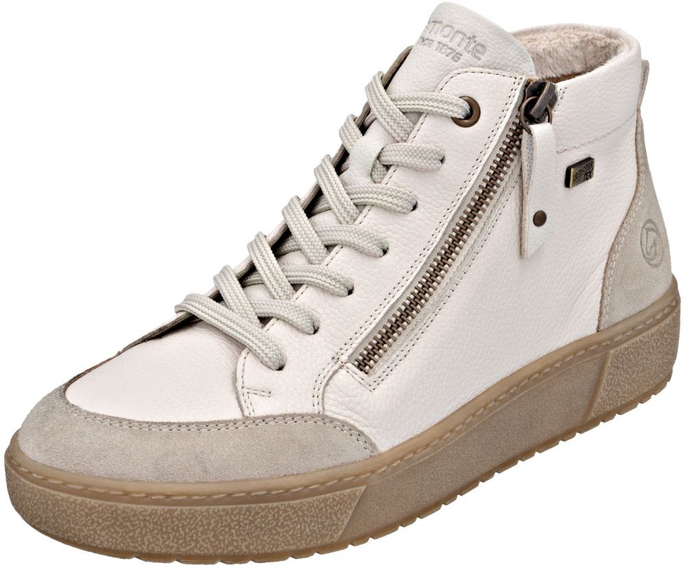 REMONTE Šnurovacie členkové čižmy  karamelová / mokka / biela