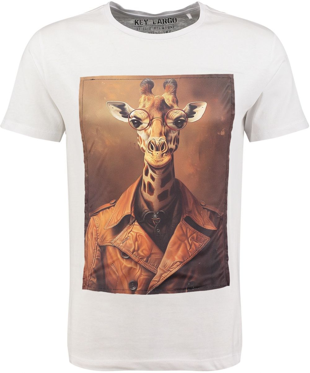 Key Largo Tričko ' SMART GIRAFFE '  zmiešané farby / biela