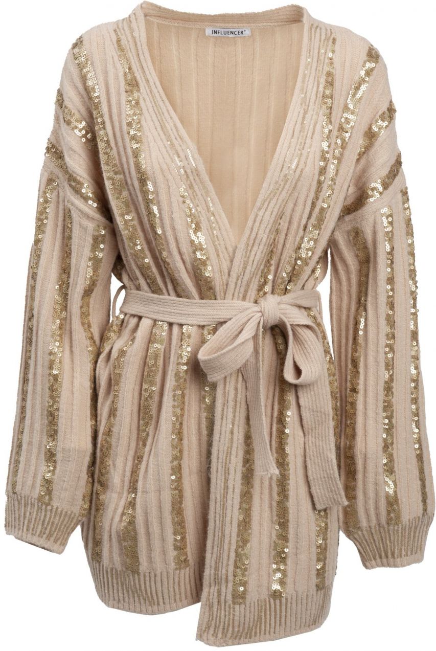 Influencer Kardigán  béžová / zlatá