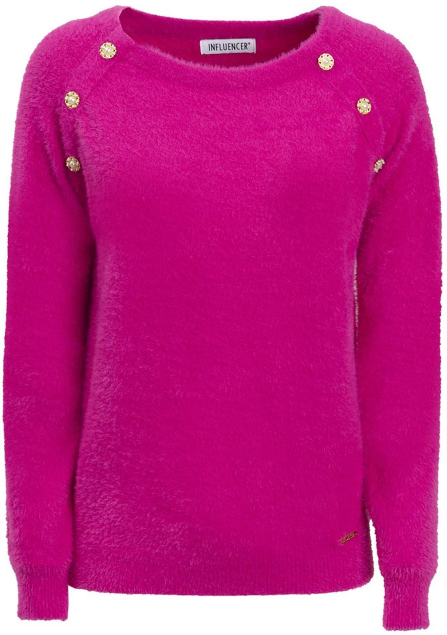 Influencer Sveter  zlatá / fuksia