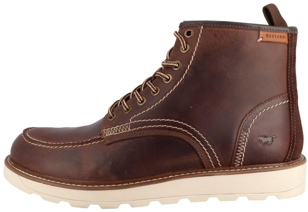 MUSTANG Šnurovacie čižmy 'Egidio'  tmavohnedá