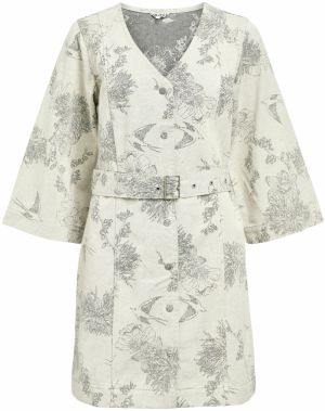 OBJECT Košeľové šaty 'OBJDarmi'  tmavosivá / šedobiela