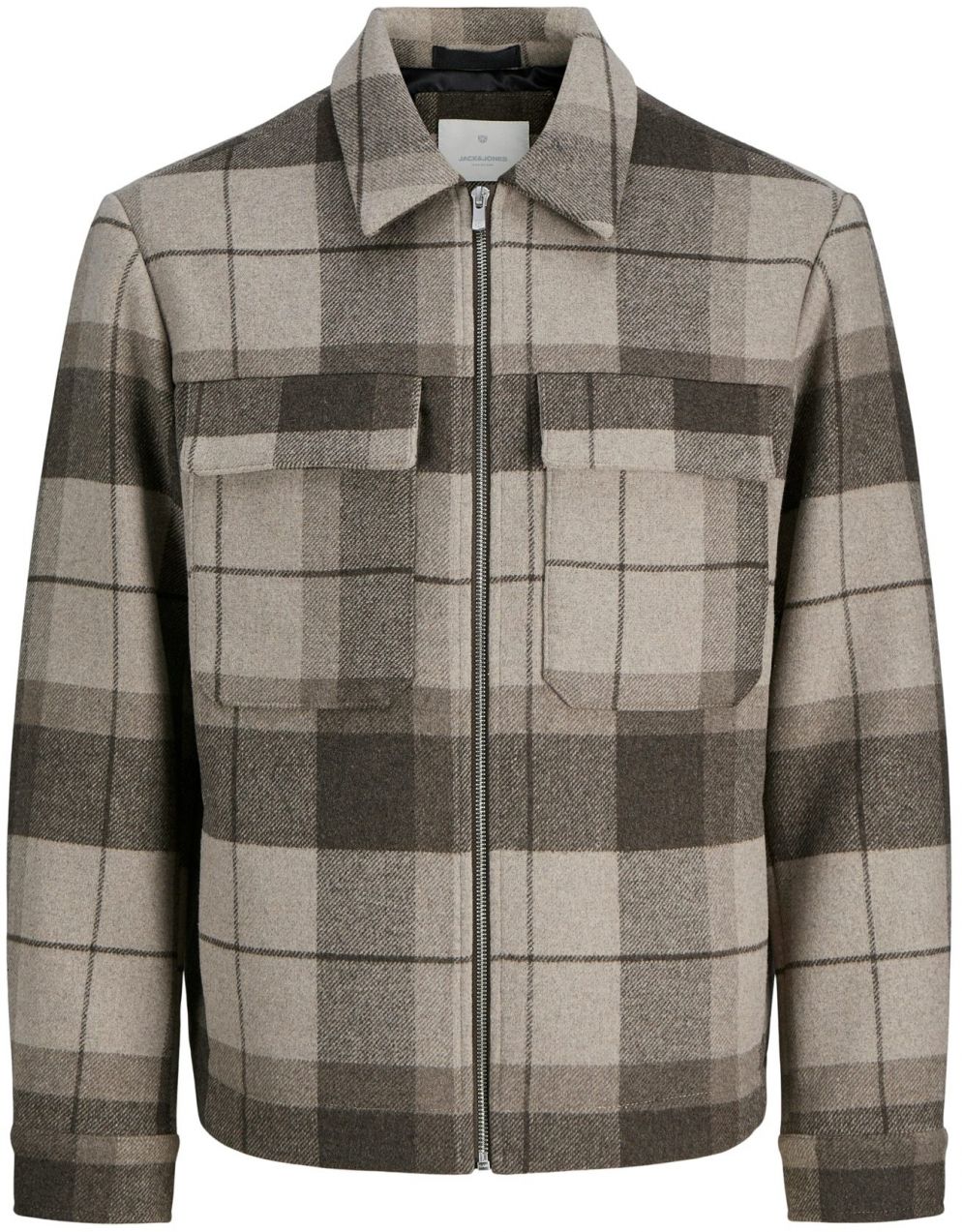 Jack & Jones Premium Prechodná bunda 'JPRBLURUSSEL'  béžová melírovaná / hnedá melírovaná