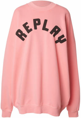 REPLAY Mikina  staroružová / čierna