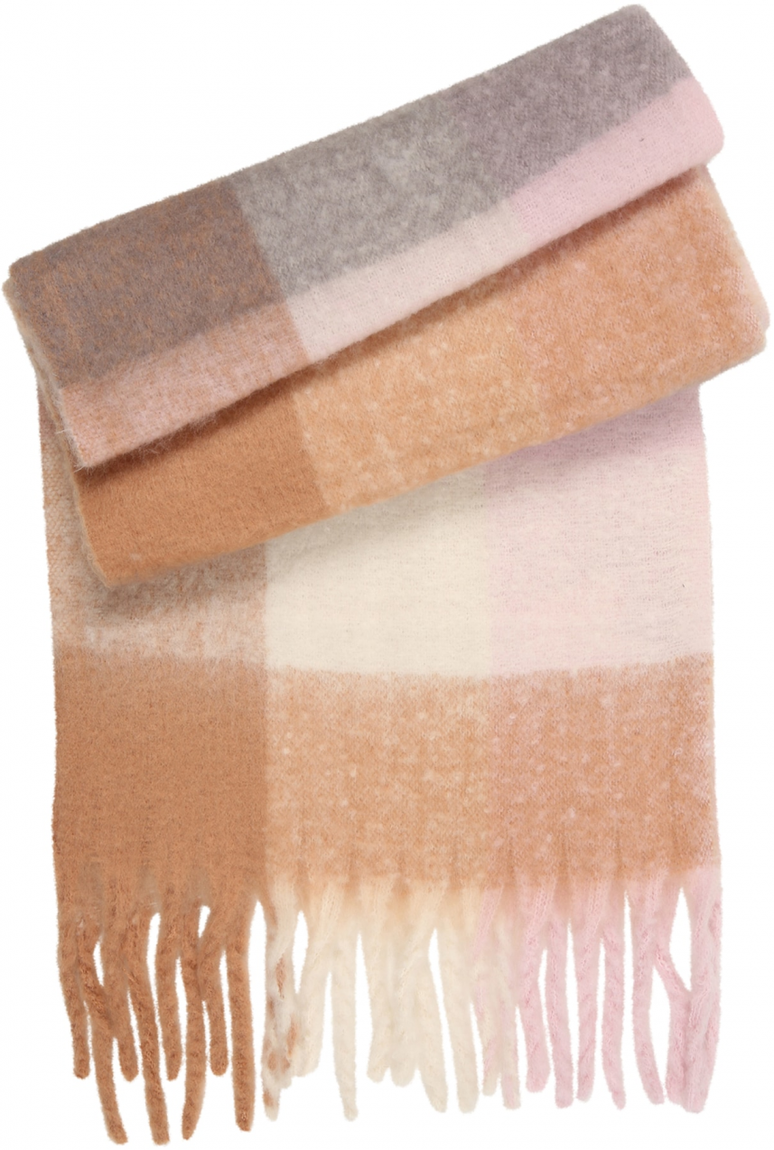 studioselect Šál  farba ťavej srsti / kamenná / pastelovo ružová / biela