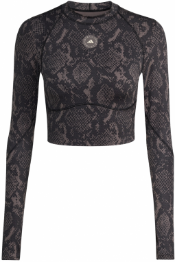 ADIDAS BY STELLA MCCARTNEY Funkčné tričko 'Training Longsleeve Crop'  sivá / tmavosivá