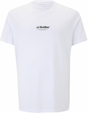 Jack & Jones Plus Tričko 'JJESOHO'  čierna / biela