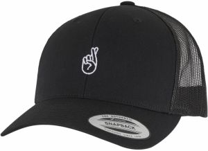 Mister Tee Čiapka 'Crossed Fingers Handsign'  čierna / biela