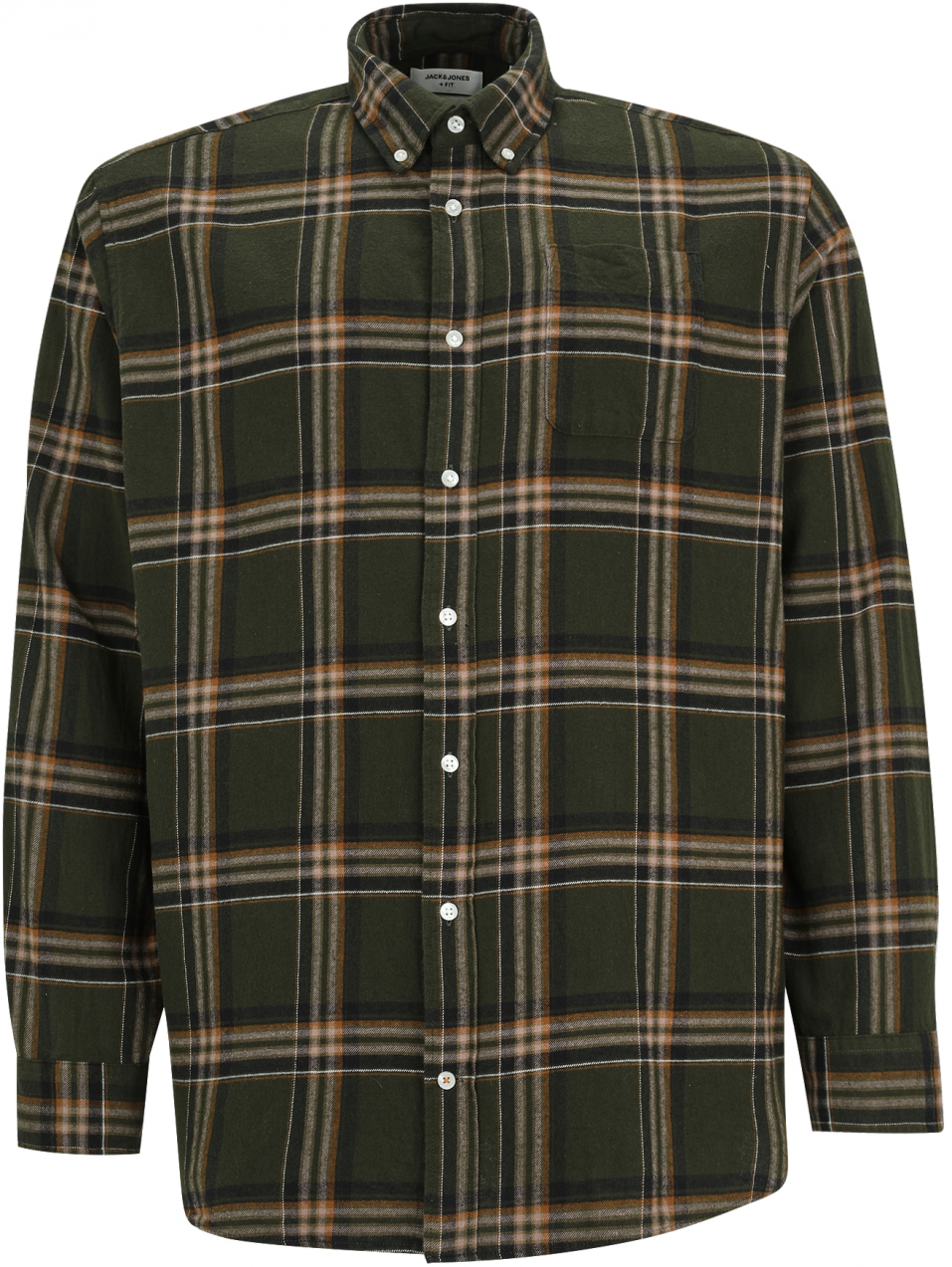 Jack & Jones Plus Košeľa 'JJEClassic'  béžová / námornícka modrá / jedľová / biela