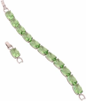 SOHI Náramok 'Jade'  zelená / strieborná