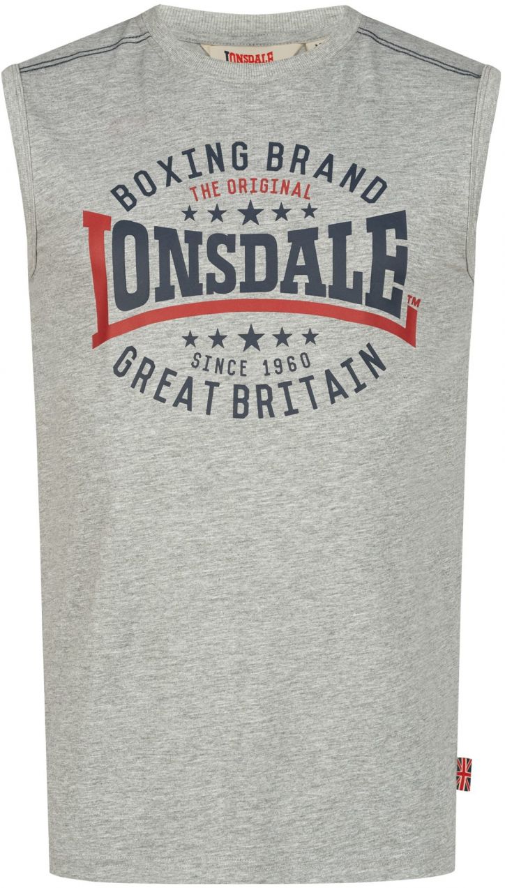 LONSDALE Tričko  námornícka modrá / sivá melírovaná / červená