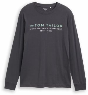 TOM TAILOR Tričko  sivá / zelená / biela