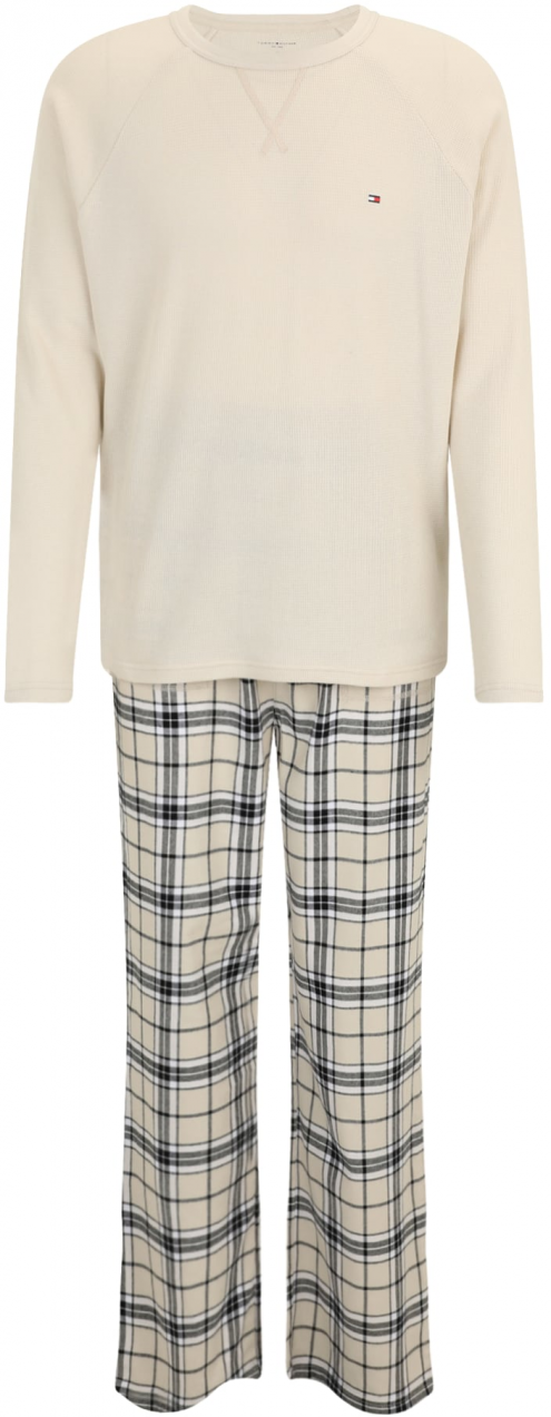TOMMY HILFIGER Dlhé pyžamo  béžová / čierna