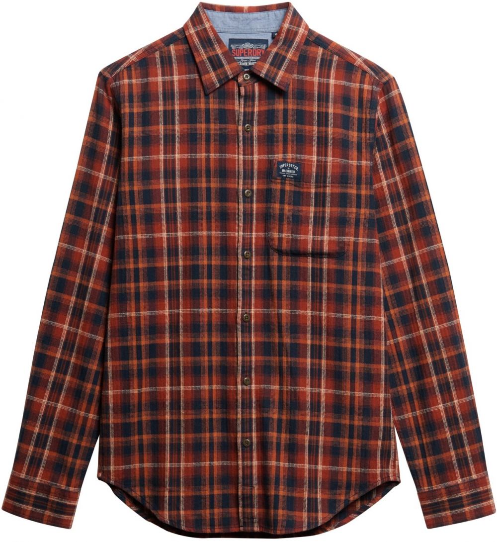 Superdry Košeľa  námornícka modrá / mandarínková / broskyňová / homárová