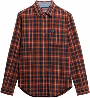 Superdry Košeľa  námornícka modrá / mandarínková / broskyňová / homárová