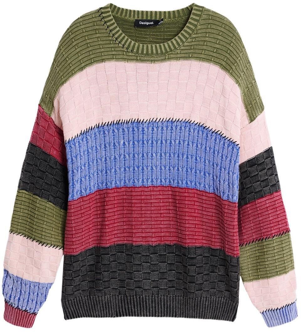 Desigual Sveter  telová / modrá / olivová / červená / čierna