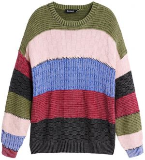 Desigual Sveter  telová / modrá / olivová / červená / čierna