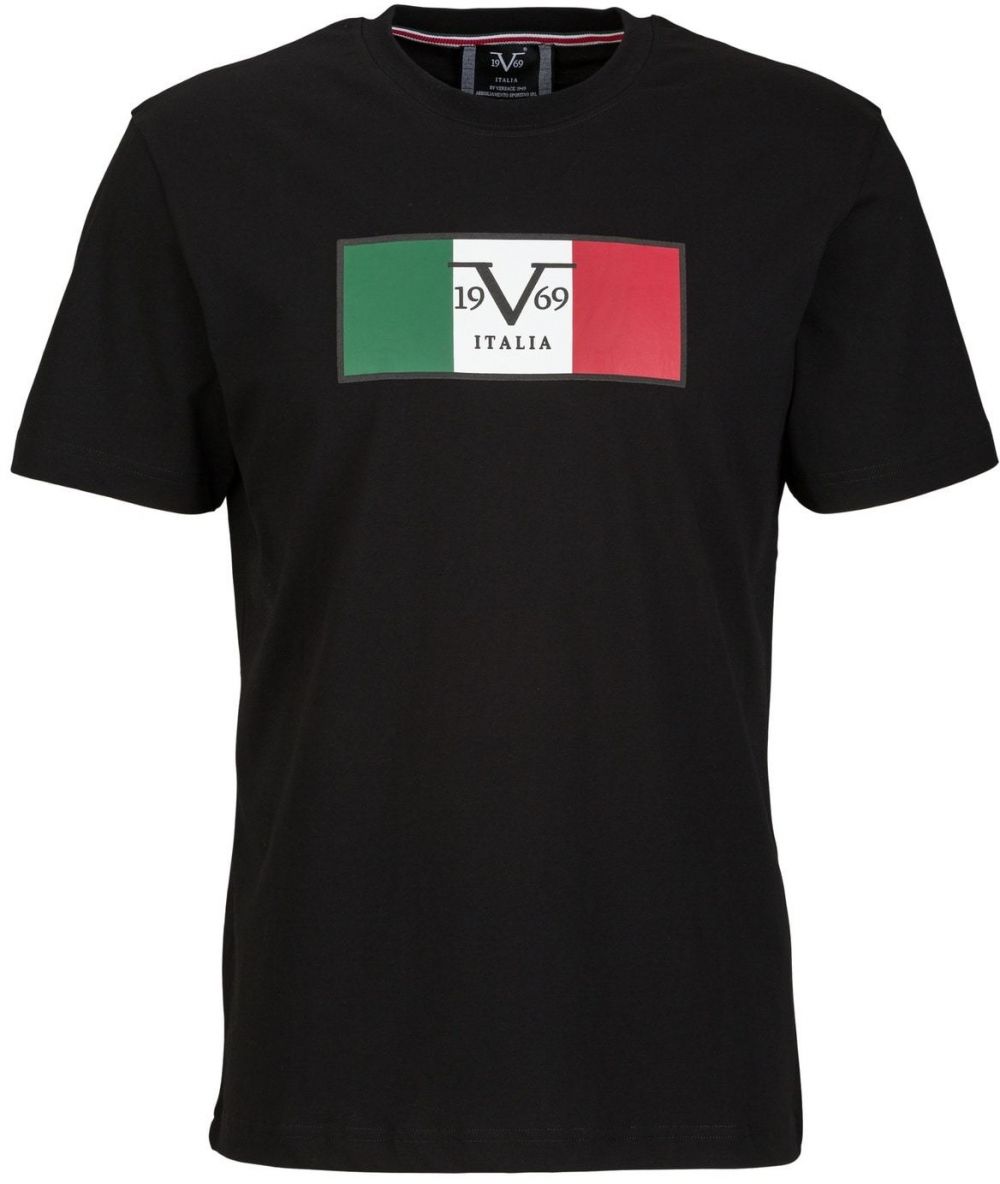 19V69 ITALIA Tričko 'Rafael Carrier 5'  zelená / červená / čierna / biela