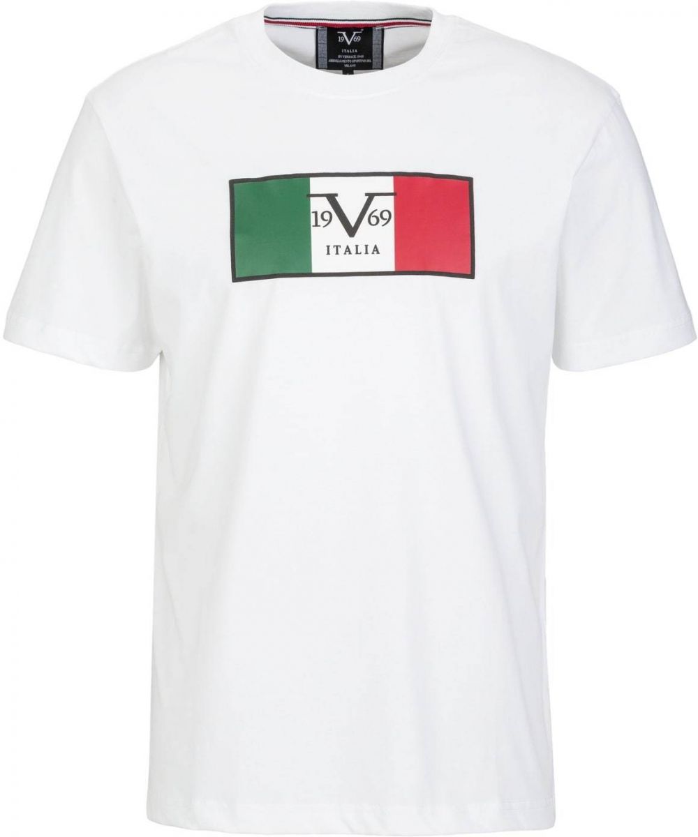 19V69 ITALIA Tričko 'Rafael Carrier 5'  zelená / červená / čierna / biela