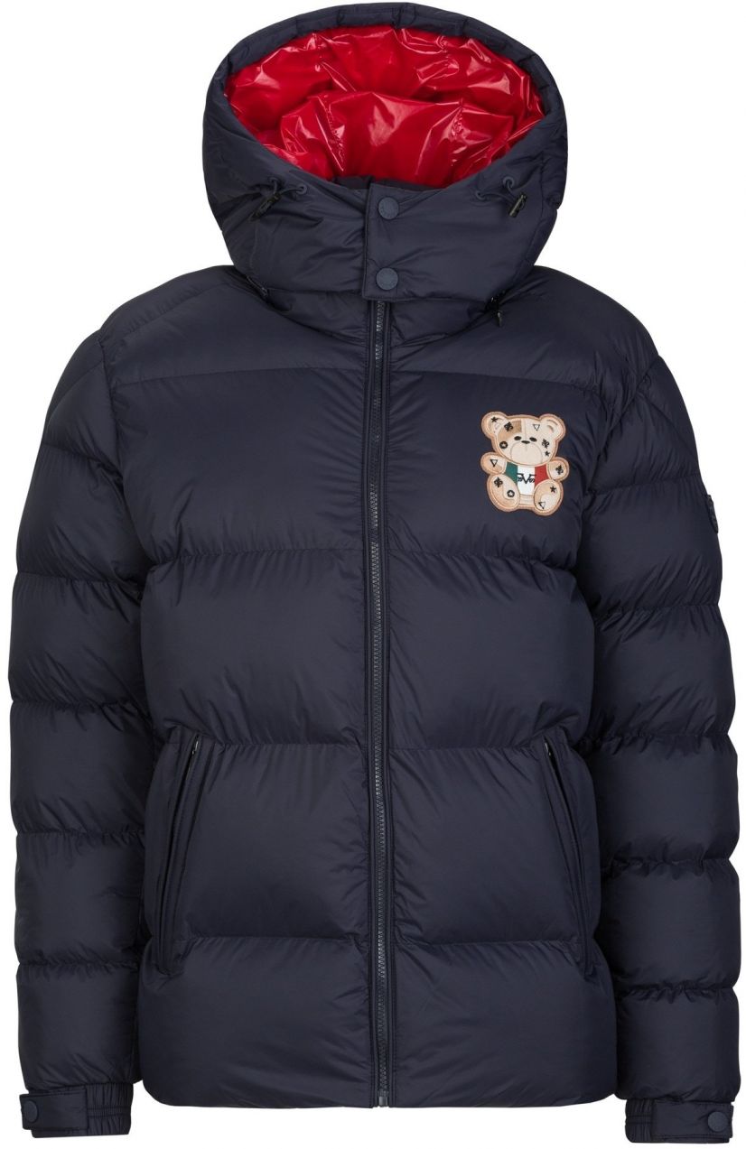 19V69 ITALIA Zimná bunda 'Jeffrey Teddy'  námornícka modrá / svetlohnedá