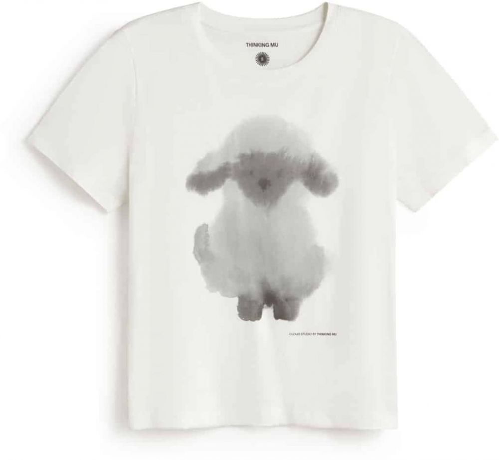 Thinking MU Tričko 'Ida'  sivá / biela