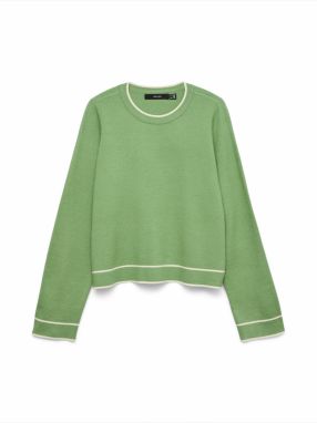VERO MODA Sveter 'VMGOLD'  zelená / biela