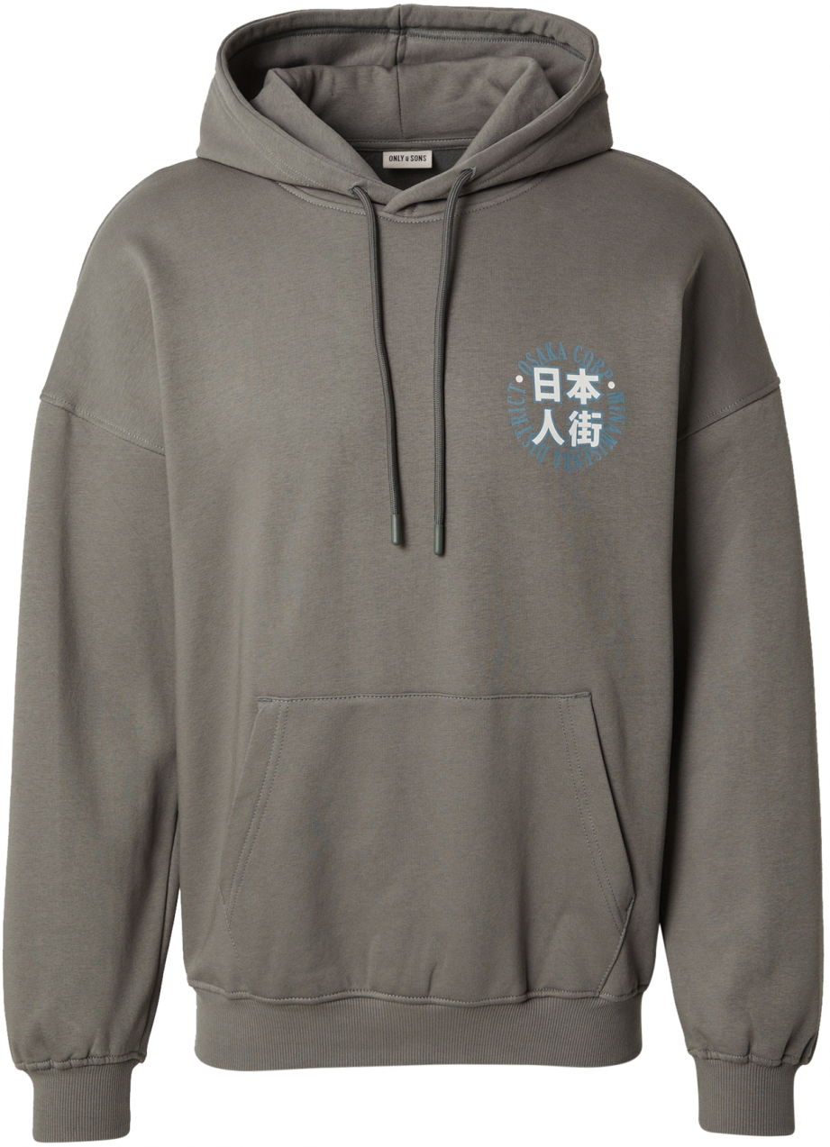 Only & Sons Mikina 'ONSKEANE'  modrozelená / sivá / biela