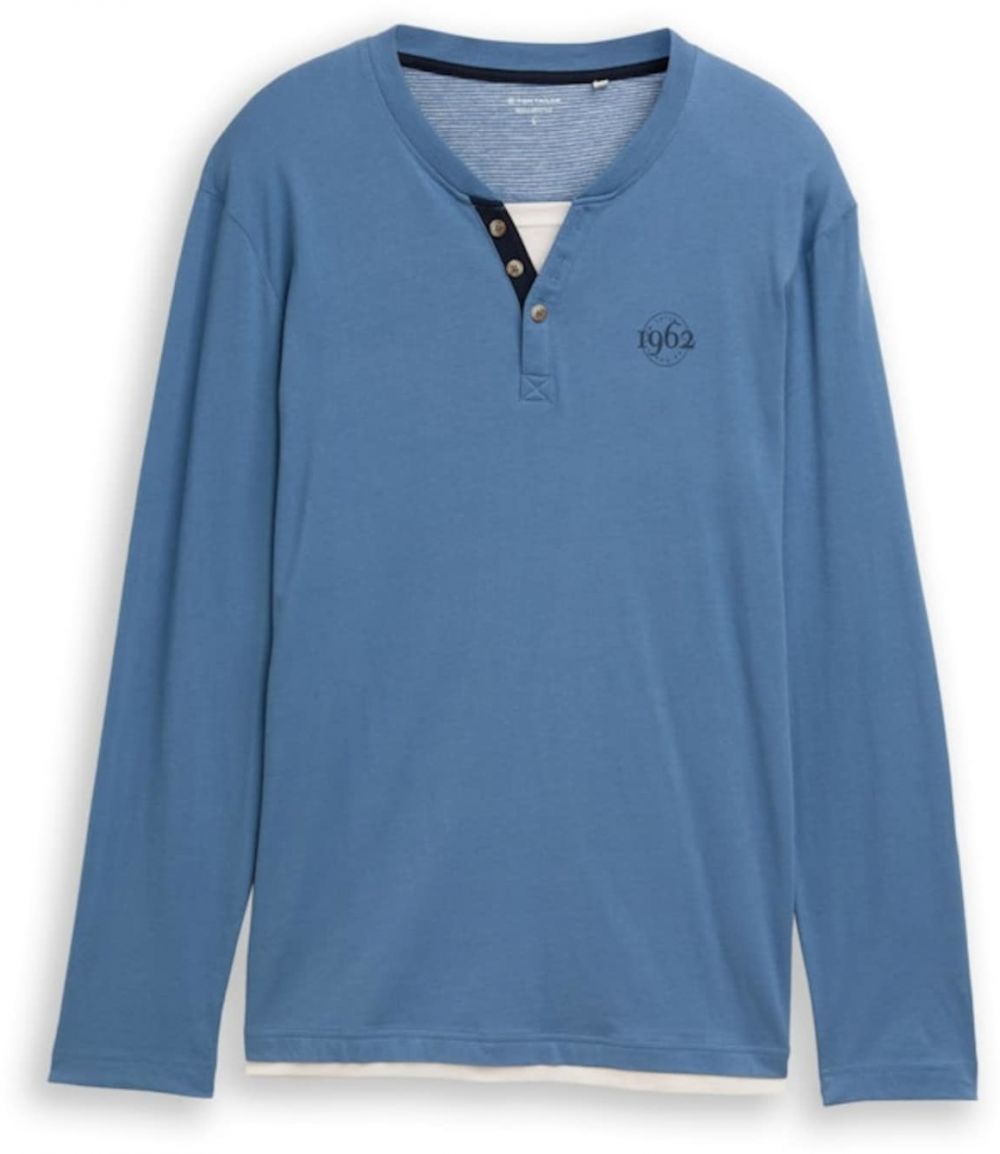 TOM TAILOR Tričko  dymovo modrá / čierna / biela