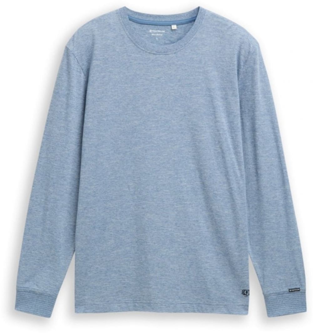 TOM TAILOR Tričko  modrá denim / biela