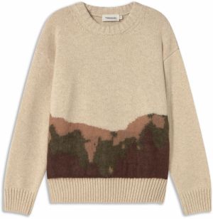 Thinking MU Sveter 'Petra'  béžová / hnedá / kaki