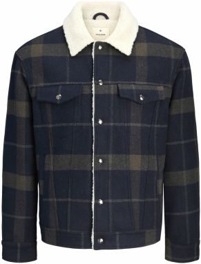 Jack & Jones Premium Prechodná bunda  námornícka modrá / kaki / prírodná biela