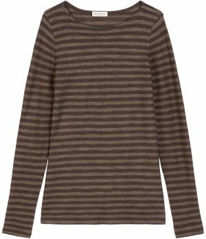 Marc O'Polo Tričko  svetlohnedá / tmavohnedá