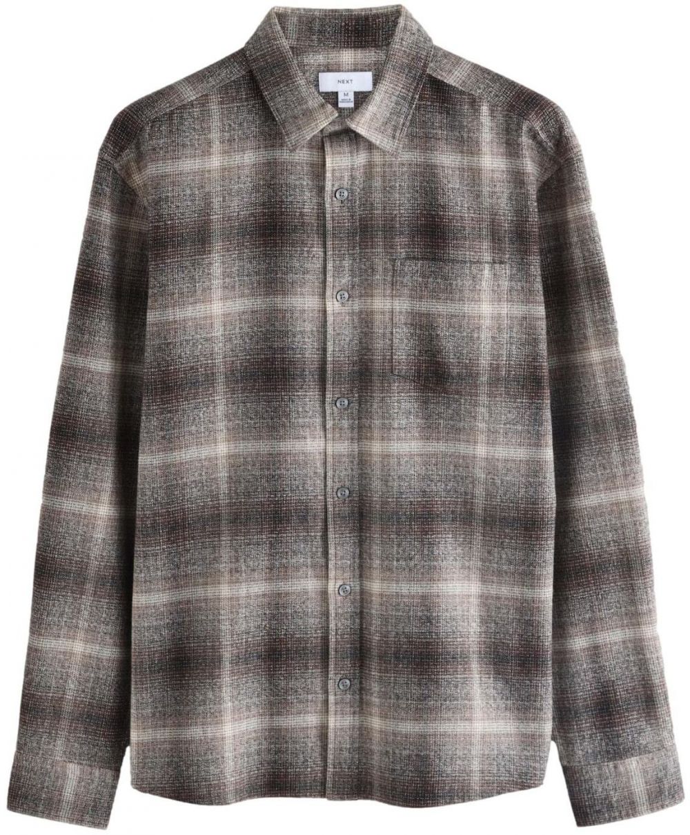 Next Košeľa  hnedá / sivá / biela