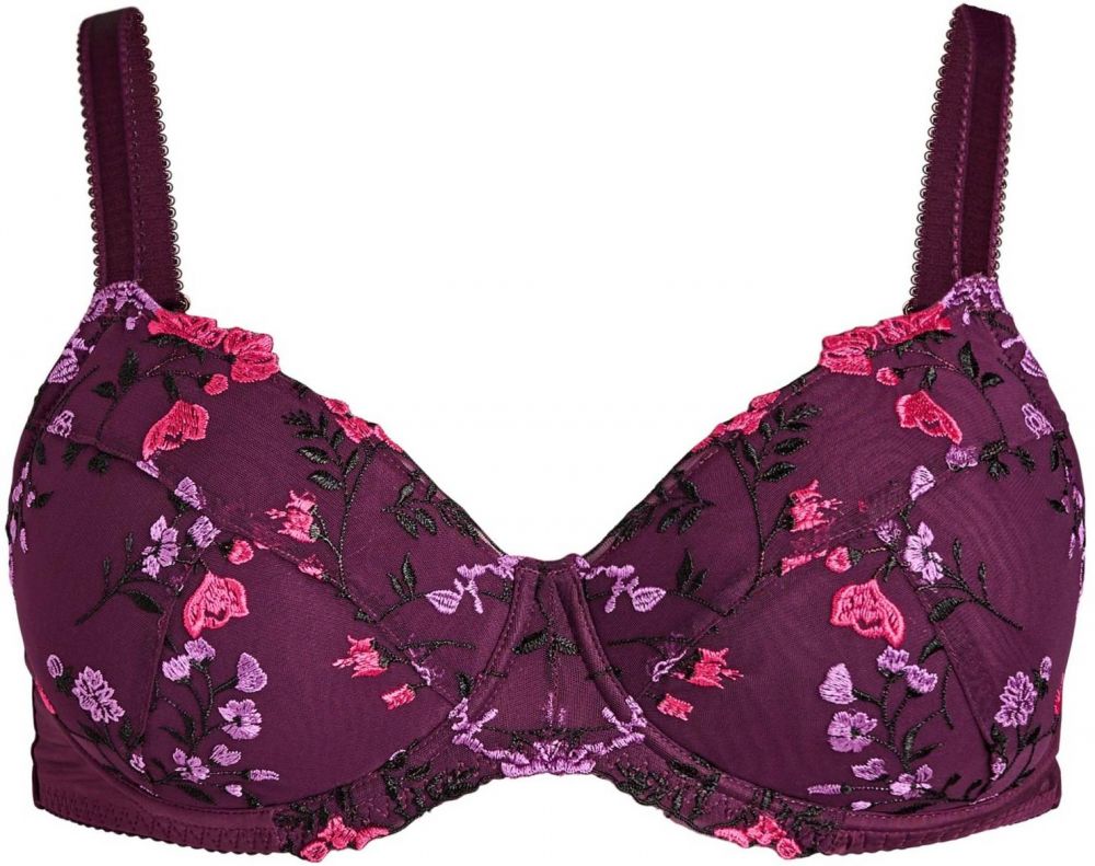Devoted by Zizzi Podprsenka 'Lykke'  fialová / tmavofialová / ružová